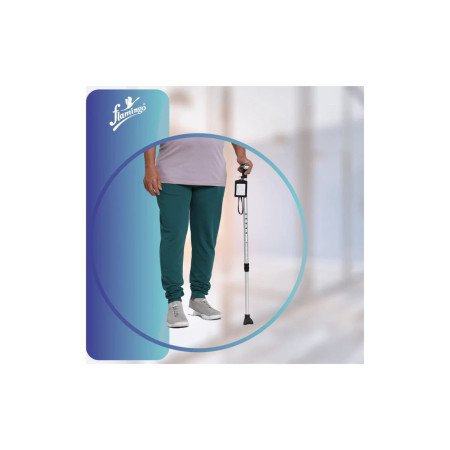 Flamingo Classic Walking Stick with Torch OC 2381 – Sturdy & Safe