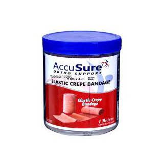 AccuSure Elastic Crepe Bandage with Hook & Loop Closure (6cm x 4mt)