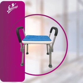 Flamingo Shower Stool with Rails OC 2500 – Safe & Adjustable Bath Seat
