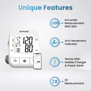Dr Trust (USA) Fully Automatic Icheck Digital Blood Pressure BP Monitor Machine with Mdi Technology- 116