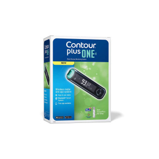 Contour Plus One Blood Glucose Monitoring System Glucometer with 10 Free Strips