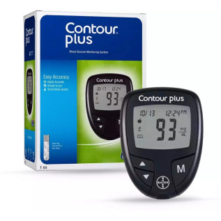 Contour Plus Blood Glucose Monitoring System Glucometer with 25 Free Strips