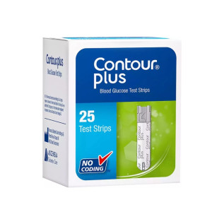 Contour Plus Blood Glucose Monitoring System Glucometer with 25 Free Strips