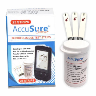 AccuSure Sensor Glucometer Test Strips Pack of 50x2