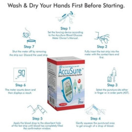 AccuSure Glucometer Test Strips 50 Strips