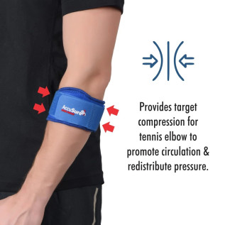 AccuSure Neoprene Adjustable Tennis Elbow Wraps for Men & Woman
