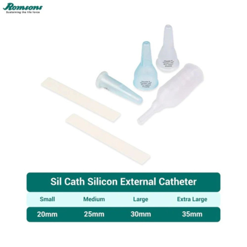Romsons Sil Cath Silicone External Catheter | Comfortable Male Urine Collection Device | Soft, Skin-Friendly -10 Pcs Romsons Sil Cath Silicone External Catheter | Comfortable Male Urine Collection Device | Soft, Skin-Friendly -10 Pcs