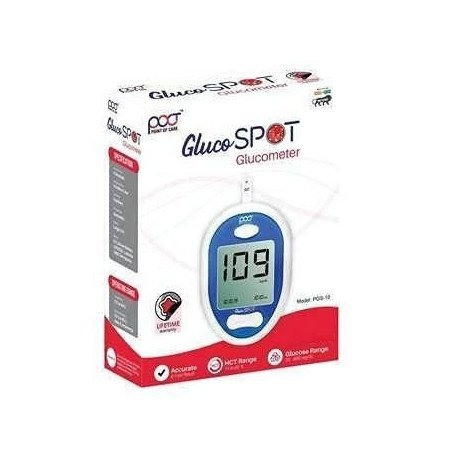 Poct Gluco Spot Glucometer with 25 Test Strips