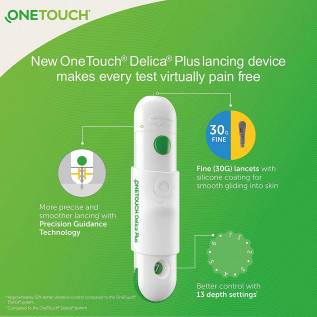 OneTouch Select Plus Simple Glucometer for Simple, Accurate & Virtually Painfree Blood Sugar testing
