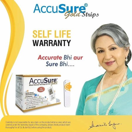 Accusure Gold 50 Test Strips, 2x25