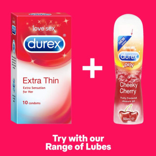 Durex Extra Thin Condoms for Men - 10 Count (Pack of 2)