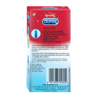 Durex Extra Thin Condoms for Men - 10 Count (Pack of 2)