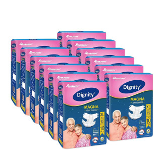 Magna Adult Diapers, Extra Large,(10 Pcs Packs-of 12)