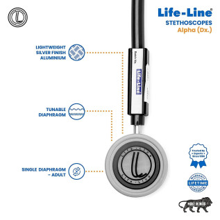 LIFE LINE Alpha Stethoscope, Black