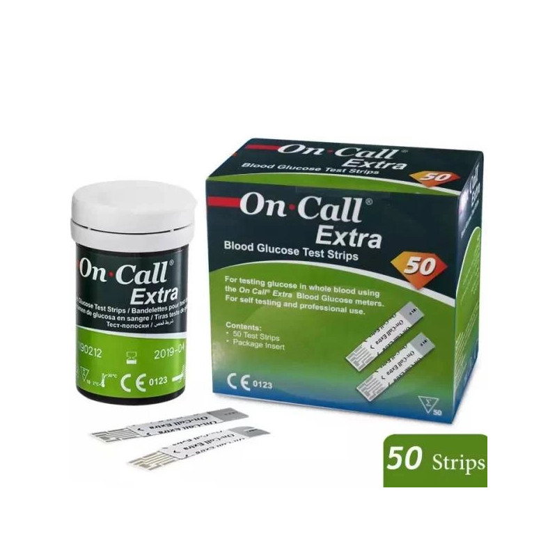 Oncall Extra Gluco strips Pack of 50 test