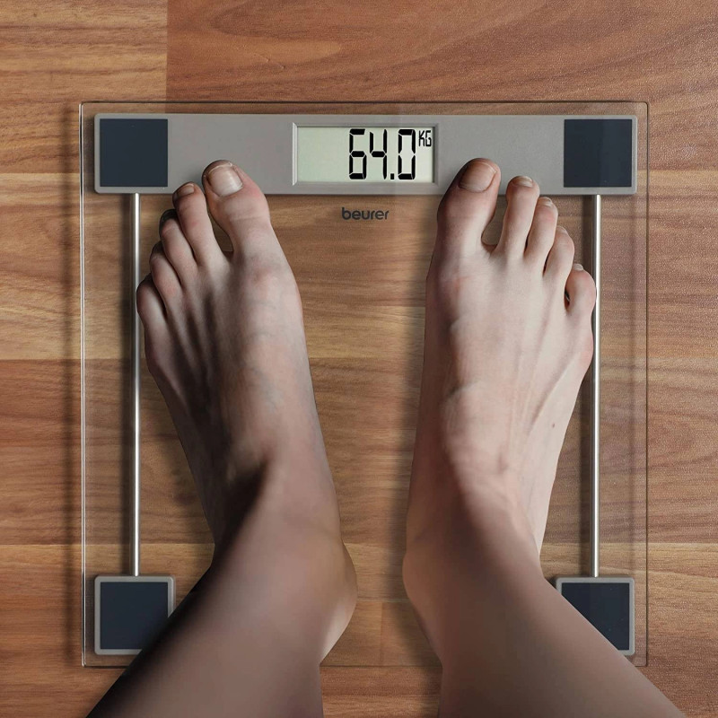 Beurer GS 11 Glass Bathroom weight Scale with Transparent LCD Digital Display ,5 Years Warranty