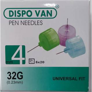 Dispovan Pen Needles 4mmx32G- Pack of 100