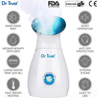 Dr Trust USA 3-in-1 Nano Ionic Facial Steamer Vaporizer Room Humidifier and Towel Warmer (White) 902