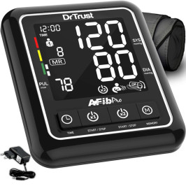 Dr Trust Atrial Fibrillation Automatic Dual Talking Digital BP Monitor Machine (Black) 104