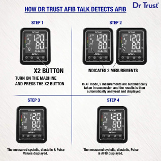Dr Trust Atrial Fibrillation Automatic Dual Talking Digital BP Monitor Machine (Black) 104