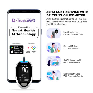 Dr Trust (USA) Fully Automatic Blood Sugar Testing Glucometer Machine with 60 Strips 9001