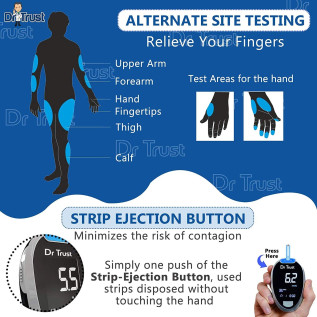 Dr Trust USA Gold Standard Glucometer Strips (50) 9003 (Compatible with Dr Trust Glucometer 9001 & 9002 only)
