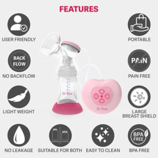 Dr Trust USA Electric Breast Pump for Baby Feeding 6002