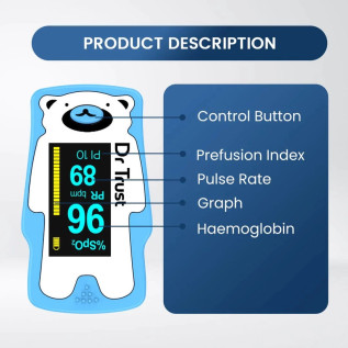Dr Trust USA Paediatric Finger Tip Pulse Oximeter for kids Sp02 check 212