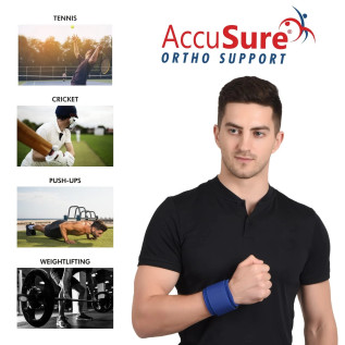 AccuSure Neoprene Fitness Exercise Wrist Wrap Bands, Wrist Support for Gym, Sports for Men & Women