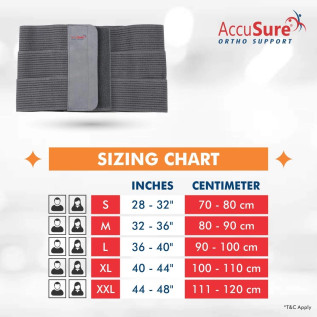 AccuSure Tummy Trimmer Belt- Weight Lose Slimming Belt, Tummy Trimmer Band Abdominal Binder