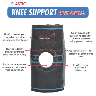 AccuSure Knee Support, Open-Patella Elastic