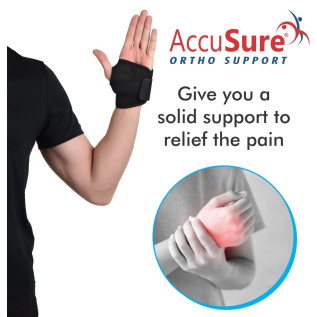 AccuSure Elastic Fitness Exercise Wrist Brace With Thumb For Men & Women