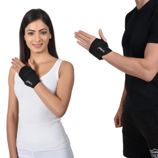 AccuSure Elastic Fitness Exercise Wrist Brace With Thumb For Men & Women