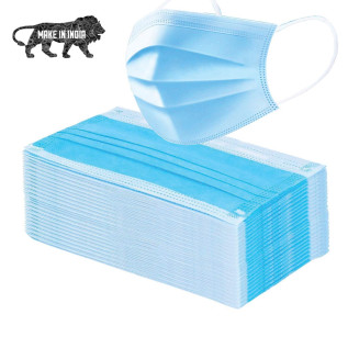 Surgical Disposable Face Mask, Non-Woven with Nose pin (Pack of 100)