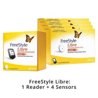 FreeStyle Libre Reader Glucose Monitoring System (4 Sensor With 1 Reader) combo