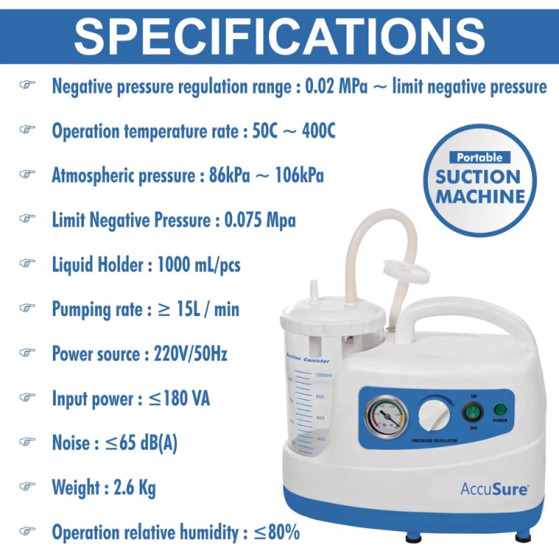 Accusure Suction Machine Accusure Suction Machine