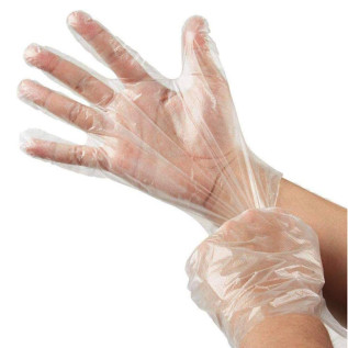 Disposable Transparent Clear Plastic Gloves / Hand Gloves / Pack of 200