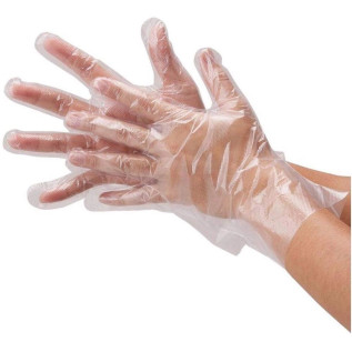 Disposable Transparent Clear Plastic Gloves / Hand Gloves / Pack of 200