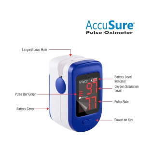 AccuSure FS10C Finger Tip Digital Pulse Oximeter – Accurate Fingertip Oxygen Monitor for Home & Medical Use