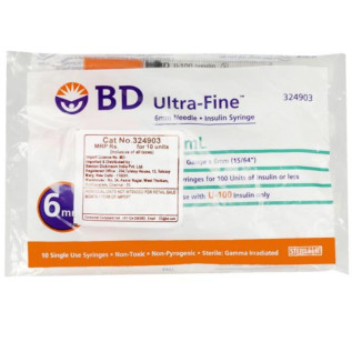 BD Ultra Fine 100IU/31G Syringe – Precision Insulin Syringe for Diabetes Injection with 31 Gauge Thin Needle