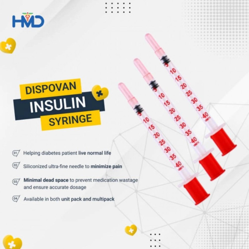 Dispovan U-40 Insulin Syringe 1 ml Dispovan U-40 Insulin Syringe 1 ml