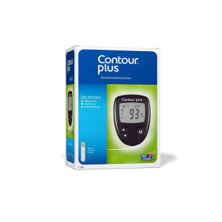 Contour Plus Blood Glucose Monitoring System Glucometer with 25 Free Strips