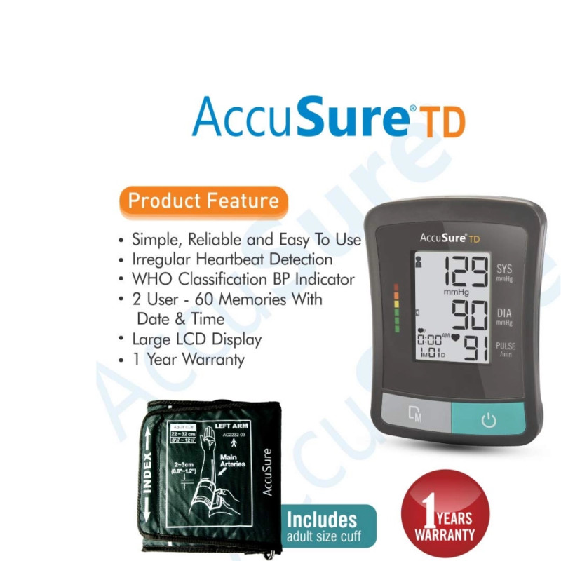 AccuSure TD BP Monitor TD Upper Arm Blood Pressure AccuSure TD BP Monitor TD Upper Arm Blood Pressure