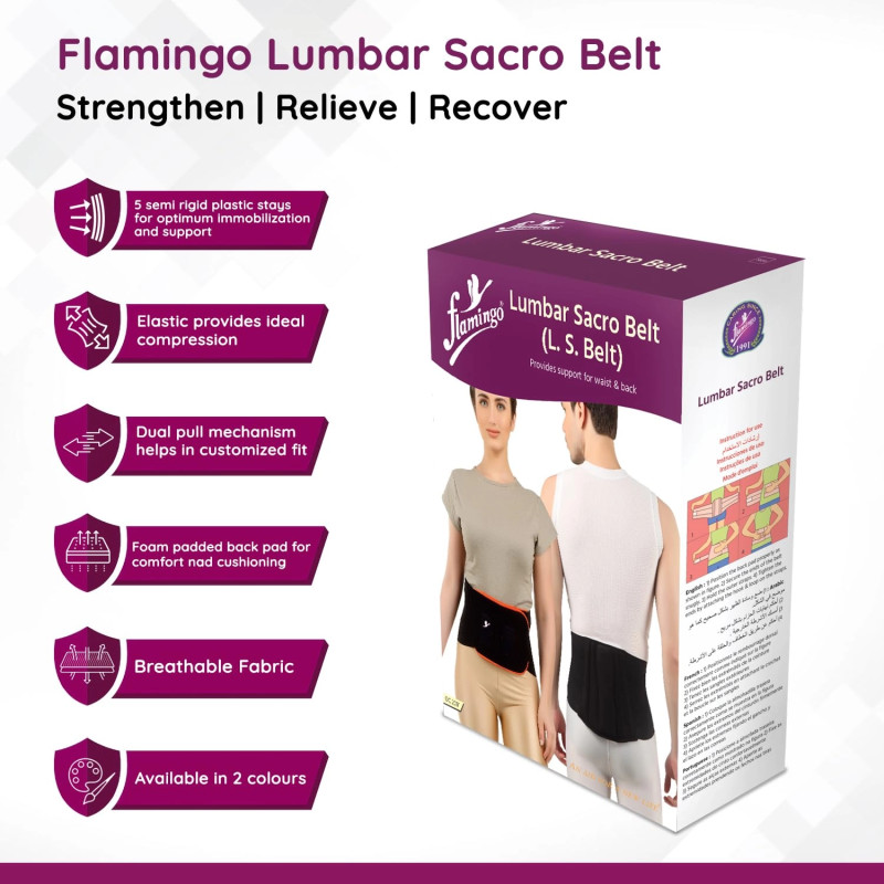 Flamingo Lumbar Sacro Belt OC 2001 – Superior Back Support & Pain Relief | Adjustable Compression & Comfort Fit Flamingo Lumbar Sacro Belt OC 2001 – Superior Back Support & Pain Relief | Adjustable Compression & Comfort Fit