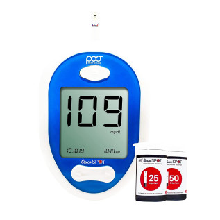 Poct Gluco Spot Glucometer with 25 Test Strips