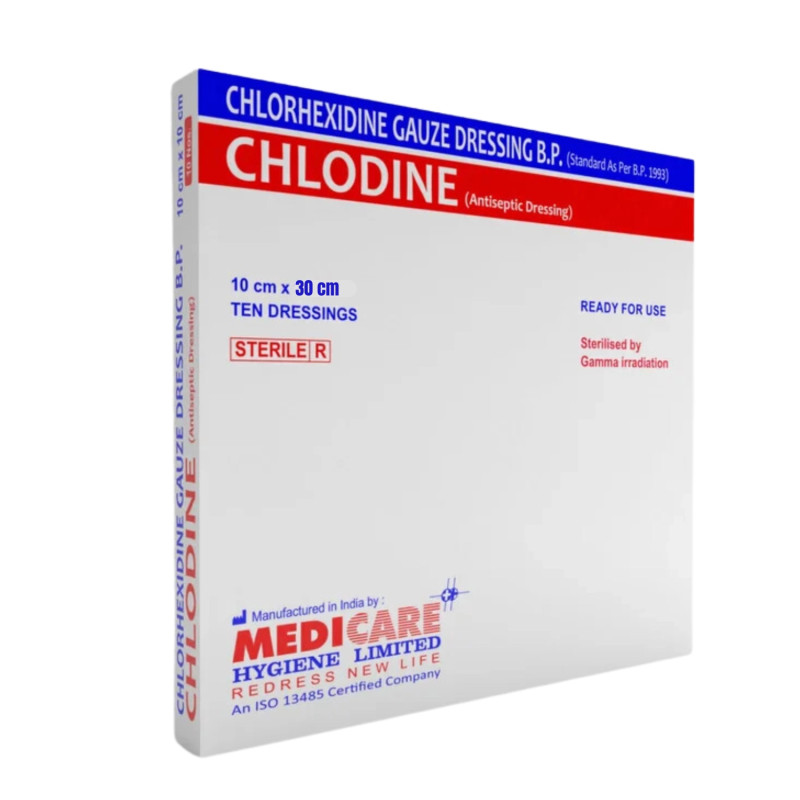 Chlorhexidine Gauze Dressing B.P. - Chlodine Antiseptic Wound Care Chlorhexidine Gauze Dressing B.P. - Chlodine Antiseptic Wound Care