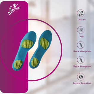 Flamingo Gel Footcare Insole (Male) OC 2521 – Soft Cushioning, Shock Absorption, All-Day Comfort for Shoes & Sneakers