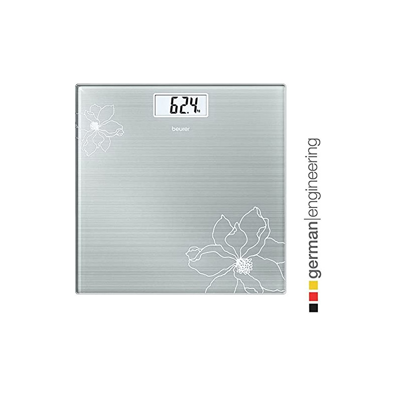 Beurer GS 10 glass bathroom scale with Easy-to-read LCD display, Automatic switch-off, overload indicator,180 kg