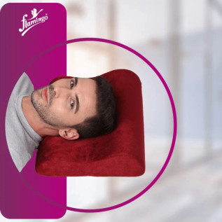 Flamingo Contoured Pillow OC 2147 for Neck Support and Comfort, Orthopedic Memory Foam Cushion