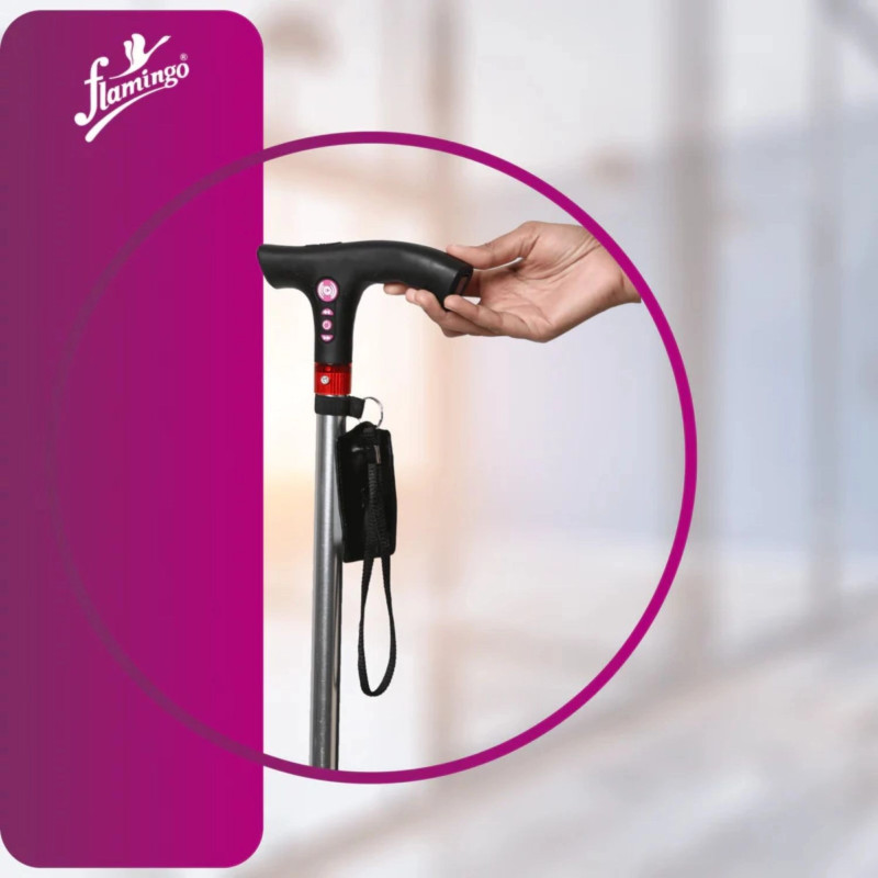 Flamingo FM Radio/Torch/Siren Walking Stick OC 2473 – Mobility Aid with Emergency Features Flamingo FM Radio/Torch/Siren Walking Stick OC 2473 – Mobility Aid with Emergency Features